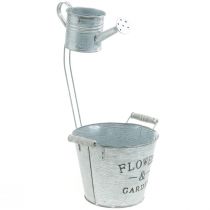 Decorative plant pot, bucket with pot, plant pot, metal bucket H38cm Ø16.5cm/Ø7cm