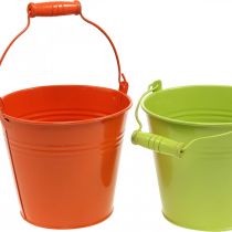 Product Bucket Plant Pot Metal Decorative Bucket Colorful Colors Ø14cm H12cm 6 Pcs