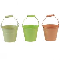 Product Bucket with handle primrose pot metal pastel 11,5×8,5cm 8 pcs