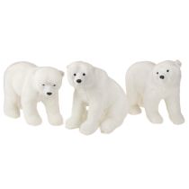 Product Polar bear decorative figures standing and sitting white 16/20cm 3pcs