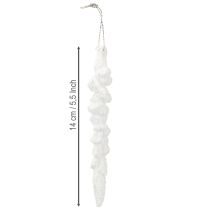 Product Icicle decoration snow-covered Christmas tree decoration 14cm 4 pieces