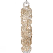Product Decorative icicles for hanging champagne glitter 14.5cm 4pcs