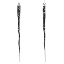 Decorative icicles for hanging transparent, silver 26cm 2pcs