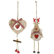 Product Christmas Tree Decorations Elk / Heart Birch 23cm 2pcs