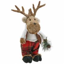Christmas figure reindeer made of straw 33cm