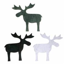 Product Scatter decoration reindeer black, silver, dark grey assorted 4cm 72 pcs