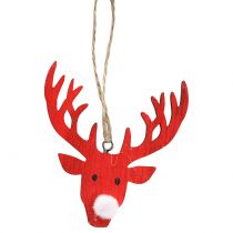 Product Reindeer hanger red, white 6.5cm x 7.5cm 8pcs