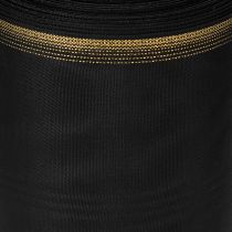 Product Elegant moiré wreath ribbon, 175mm black with pearl edge and taffeta weave, decorative ribbon for funeral floristry, bow ribbon, 25m