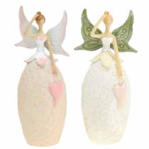 Deco figure elf white 12cm 2pcs