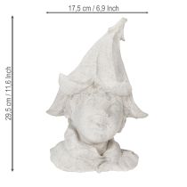 Product Decorative gnome head figurine for stylish garden and living room accents, grey, 30cm