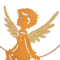 Product Angel Decorative Ring, Metal, Rust Finish, Christmas Decoration, 23.5 x 16.5 cm, 3 Pieces