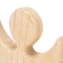 Product Wooden Angel Decoration Figure in Natural Light Wood, 30cm, Indoor Christmas Decoration
