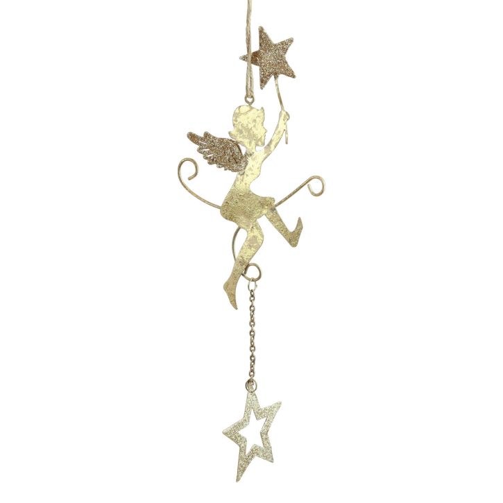 Angel pendant star Christmas decoration to hang H28cm 3pcs