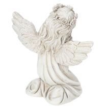Product Set of 2 Praying Angel Figures for Grave Decoration – 13cm, Grey Polyresin