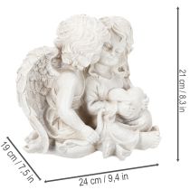 Product Angel Sculpture – Child Angel Pair with Heart, 24cm
