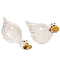 Product Ceramic Duck Animal Figurines Decoration for Home and Garden 13cm 2pcs