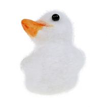 Product Duck mini flocked 4cm white 12pcs