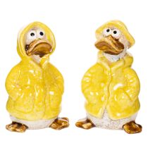 Product Duck figurines, raincoat ceramic figures for fun balcony and garden decoration, 11cm, 4 pieces