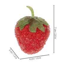 Product Artificial strawberry decorative objects for elegant interiors and celebrations, 4cm, 24 pieces