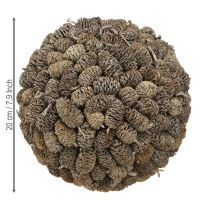 Product Alder cone decorative ball for hanging, white washed, 20 cm