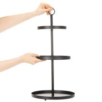 Product Three-Tier Metal Stand for Table Decoration, Black, 61cm