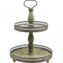 Product Deco Cake Stand Wood Plants Cake Stand Vintage H47cm Ø34cm