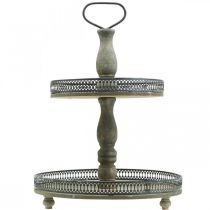 Product Deco Cake Stand Wood Plants Cake Stand Vintage H47cm Ø34cm