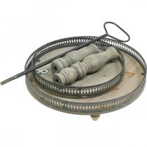 Product Deco Cake Stand Wood Plants Cake Stand Vintage H47cm Ø34cm