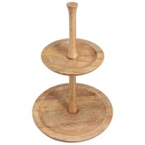 Product Etagere Wooden Decoration 2-tier Natural Round Ø31/20cm H45cm