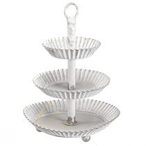 Product Etagere metal 3-tier tiered tray white H23cm
