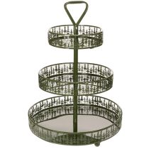 Product Green Metal Three-Tier Stand with Fir Tree Design – 49cm Tall