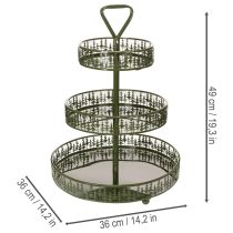 Product Green Metal Three-Tier Stand with Fir Tree Design – 49cm Tall