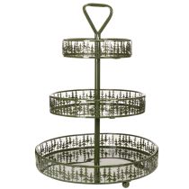 Product Green Metal Three-Tier Stand with Fir Tree Design – 49cm Tall