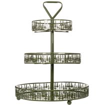 Product Green Metal Three-Tier Stand with Fir Tree Design – 49cm Tall