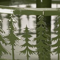 Product Green Metal Three-Tier Stand with Fir Tree Design – 49cm Tall