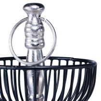 Product Etagere 3-tier metal black silver Ø37cm H53,5cm