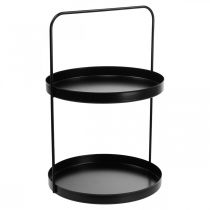 Product Cake stand decorative tray table shelf metal black H30cm Ø20cm