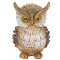 Product Sitting Owl Figurine in Brown and White - 11cm Decorative Ornament