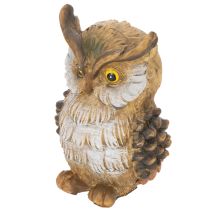 Product Sitting Owl Figurine in Brown and White - 11cm Decorative Ornament
