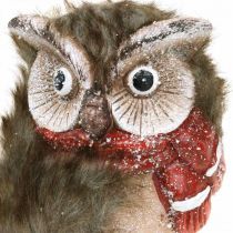 Product Decorative owl ceramic with scarf decorative figures winter H15cm 2pcs