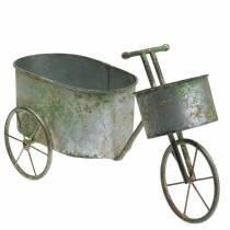 Flower pot bicycle zinc gray, green 40 × 14 × 21cm