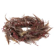 Product Artificial Autumn Wreath with Fern Branches 35cm