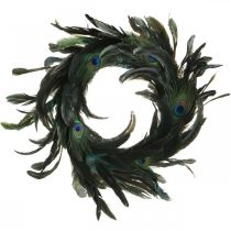 Feather wreath peacock decorative wreath real peacock feathers Ø30cm