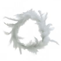 Product Feather Wreath White Ø20cm Deco Wreath Spring Real Feathers 3pcs