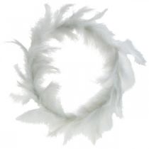 Product Feather Wreath White Ø25cm Easter Decoration Real Feathers Deco Wreath 2pcs