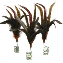 Product Colorful feathers decoration on wire spring spring decoration H35cm 3pcs