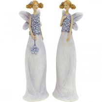 Blossom fairies, spring decoration, flower elves violet H19/19.5cm set of 2