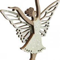 Flower plug fairy, spring, dancing elf, plant plug nature, silver, white 6pcs