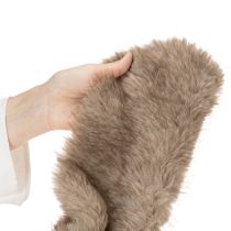 Product Faux Fur Ribbon for Decoration and Crafting, 15x180cm, Set of 2, Brown