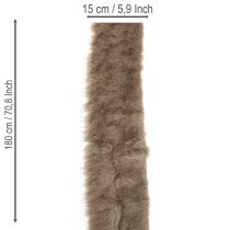 Product Faux Fur Ribbon for Decoration and Crafting, 15x180cm, Set of 2, Brown